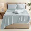 Hearth & Harbor Bed Sheets, Luxury Soft 6 Piece Bed Sheet Set Extra Deep Pocket Fitted Sheets Fits Mattress up to 21", Double Brushed Bedding Sheets & Pillowcases,