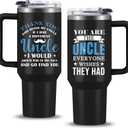 Gifts for Uncle, Uncle Tumbler 40oz With Handle, Best Uncles Gifts From Niece Nephew, Funny Uncles Gift for Father's Day Birthday Christmas, Gift for Funcle Coffee Mug