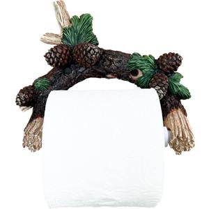 Pinecone/Pine Branch Wall Mounted Toilet Paper Holder - Rustic Bathroom Decor