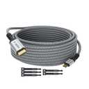 Elecan USB C to HDMI Cable 25 Ft, 4K@60Hz HDR, Gold-Plated Braided High-Speed USB 3.1 Type-C to HDMI 2.0 Cord Thunderbolt 3 Compatible for Galaxy MacBook Pro/Air iPad Pro Surface Dell HP with 5 Ties