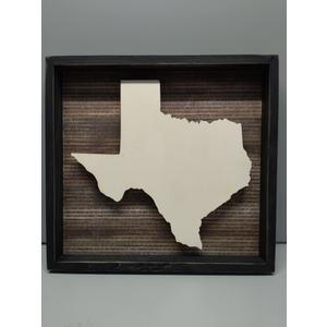 Texas Wood Sign - 16.5" X 15.5” State Map Silhouette Wooden Wall Art - Rustic State Pride Gift and Home Decor From Cranberry Collective