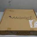 MAGIGO 19 x 19 Inches Large Square Black Walnut Wood Ottoman Tray with Handles, Serve Tea, Coffee Classic Wooden Decorative Serving Tray