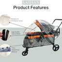 SASHA'S Rain and Wind Cover for Jeep Sport All-Terrain Stroller Wagon, Clear Design, Ventilation Holes, Maximum Coverage Made in USA (Stroller not Included)