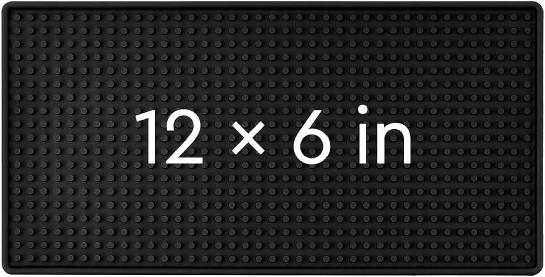 Rubber Bar Mat 612", Premium Countertop Mat for Coffee Bar, Home Bar & Kitchen, Durable 1cm Thick Rubber Drink Mat with Textured Surface That Helps Reduce Slipping, Black Bar Spill Mat