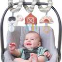 Itzy Ritzy Spiral Car Seat & Stroller Activity Toy - Stroller & Car Seat Toys for Ages 0 Months and Up - Hanging Toys Include Dangling Ring, Mirror and Textured Ribbons (Farm)