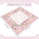 Chinoiserie Mahjong Mat with 1 Carrying Bag 31.5 x 31.5 Pink and White Rubber Anti Slip and Noise Reduction Multi Purpose Game Table Cover for Mahjong, Card, Board Tile Games, 31.5 X 31.5 Inches/ 80 X 80 Cm
