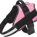 Bolux Dog Harness, No-Pull Reflective Dog Vest, Breathable Adjustable Pet Harness with Handle for Outdoor Walking - No More Pulling, Tugging or Choking (Pink, M) (Medium (Pack of 1))