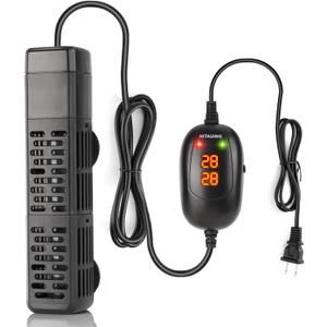HiTauing Aquarium Heater, 50W Submersible Fish Tank Heater with Over-Temperature Protection and Automatic Power-Off When Leaving Water for Saltwater and Freshwater HiTauing Aquarium Heater, 50W Submersible Fish Tank Heater with Over-Temperature Protection and Automatic Power-Off When Leaving Water for Saltwater and Freshwater