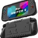 Kids Case for Nintendo Switch 2 with Game Card Slots,Kid Friendly Ultra-Light Anti-Fall & Shockproof EVA Switch 2nd Protection Cover with Ergonomic Grip, Durable Gaming Protective Shell for Teens (Black)