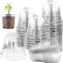 Humidity Domes for 4 Inch Pots, 100 Pack Transparent Plant Dome Covers with Ventilation, Clear Nursery Pot Domes for Seed Starting, Seedling Germination, and Gardening