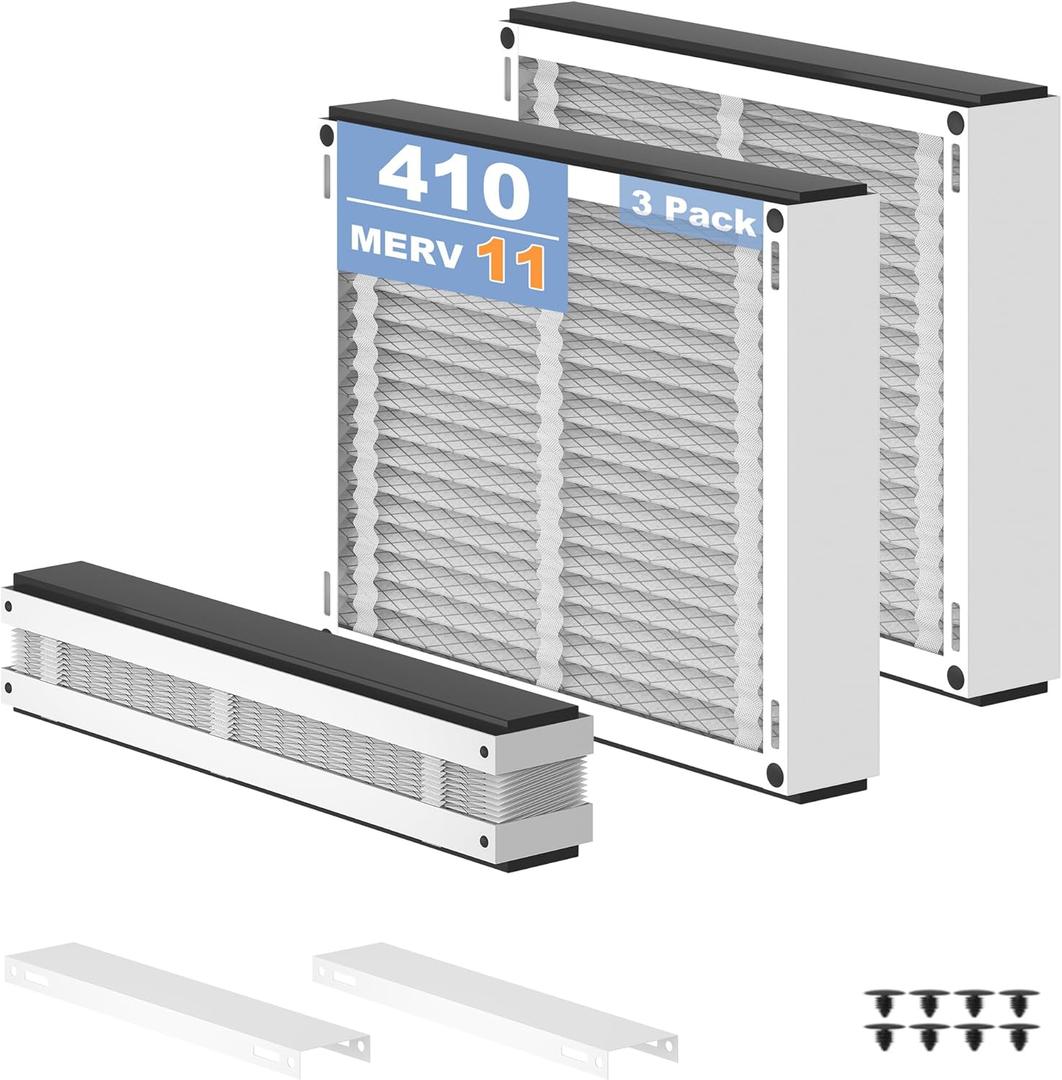 3-Pack 410 Replacement Filter for AprilAire Whole House Air Purifiers Models 1410, 1610, 2410, 2416, MERV 11 Furnace Air Purifier, 16x25x4 Air Filter (Actual size:16.5x27.9x4 in)