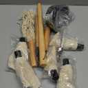 BBQ Mop Brush and Cast Iron Sauce Pot Set, 8Pcs Barbecue Accessories Include Basting Melting Pot, 2 Size Wooden Handle Sauce Mops with 4Pcs Replacements and Oil Brush for Meat Smoker, Grill, Stove