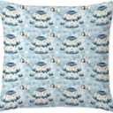 Vintage Blue Winter Sweater Pillow Covers 18x18, Rustic Farmhouse Winter Snowflake Christmas Tree Decorative Throw Pillow Covers for Couch Sofa Bedroom Living Room Home