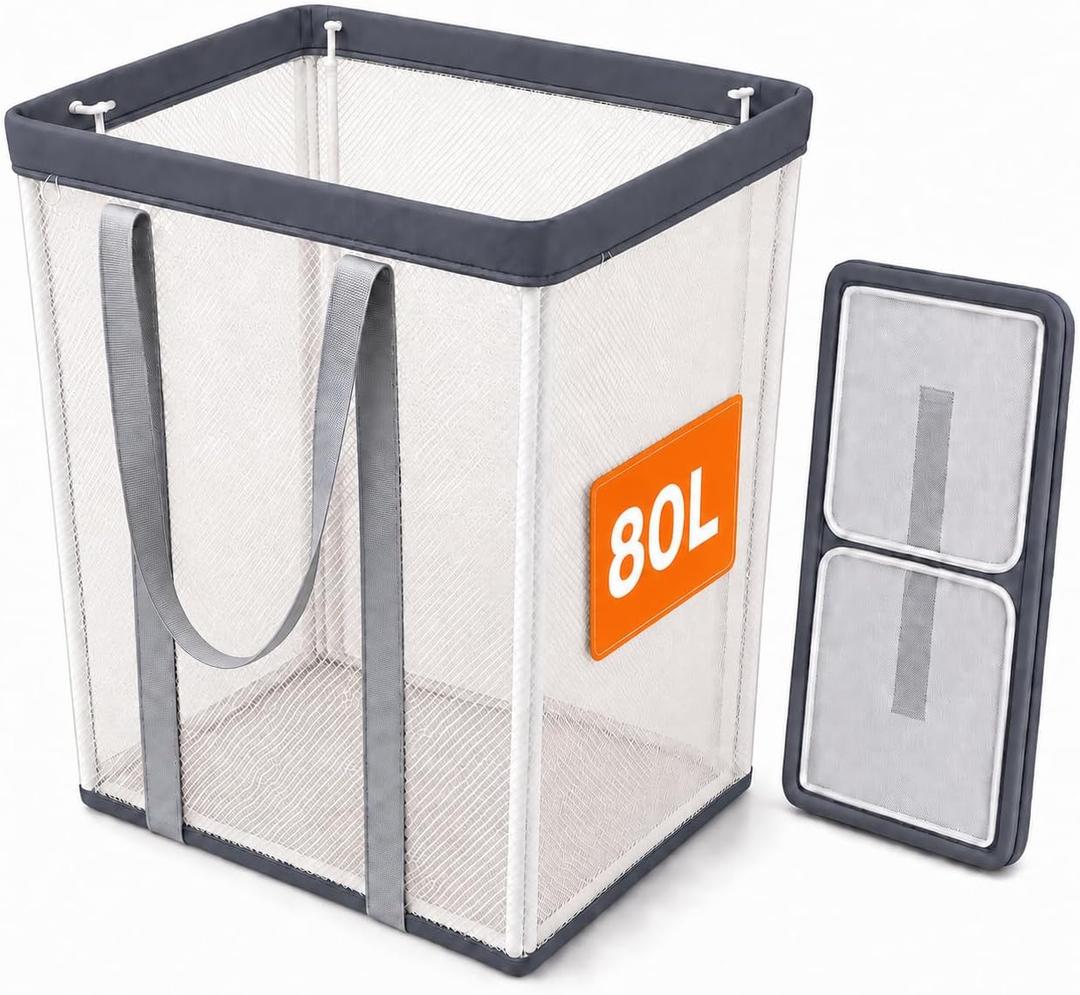 80L Laundry Basket Foldable Laundry Hamper with Handles