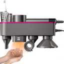 Hair Dryer Holder,No Drilling Required Hair Dryer Holder  Organizer Stand For 5 Attachments with Automatic Hand Drying and Magnetic Nozzle StorageFor Dyson Blow Dryer Accessory Organizer (violet)