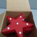 Jutom 8 Pieces Star Night Lights LED Plastic Star Shaped Sign Lighted Marquee Desk Lamp for Gift Red