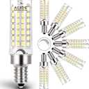 ALIDE E12 C7 Dimmable Led Candelabra Bulbs Kx 2000 60 Watt Replacement, 6000k Daylight White T6 110V 120V Small Base E12 LED Bulbs 6W for Ceiling Fan Salt Lamp Chandelier Lighting,600lm,8Pack