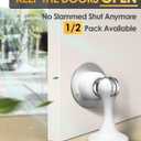 Magnetic Door Stoppers 2 Pack, Door Stops for Wall and Floor Mounting, Door stoppers for Bottom of Door Door Holder Keep Door Open, No Drilling Door Stop with 3D Adhesive Tapes