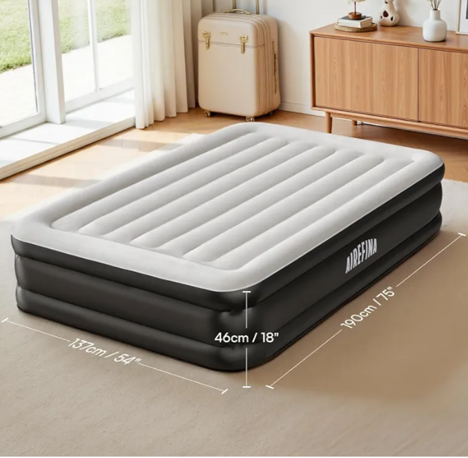 Air Mattress Twin with Built-in Pump 18", Comfortable Self-Inflating Air Mattress with High-Speed Pump, Durable Blow Up Mattress Twin with Storage Bag for Guests, Camping, Travel