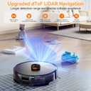 Robot Vacuum and Mop Combo, 90-Day Self Emptying, 10000Pa Strong Suction, dToF Laser Navigation Smart Mapping, 160Min Runtime, Anti-Tangle Robotic Vacuum Cleaner for Hard Floor, Pet Hair, Carpet