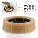 Extra Thick Toilet Wax Ring Replacement Kit, Universal Wax Seal Fits 3" & 4" Drain Pipes, Includes Bolts & Washers, Easy Installation, Compatible with Below-Floor or Level Flanges