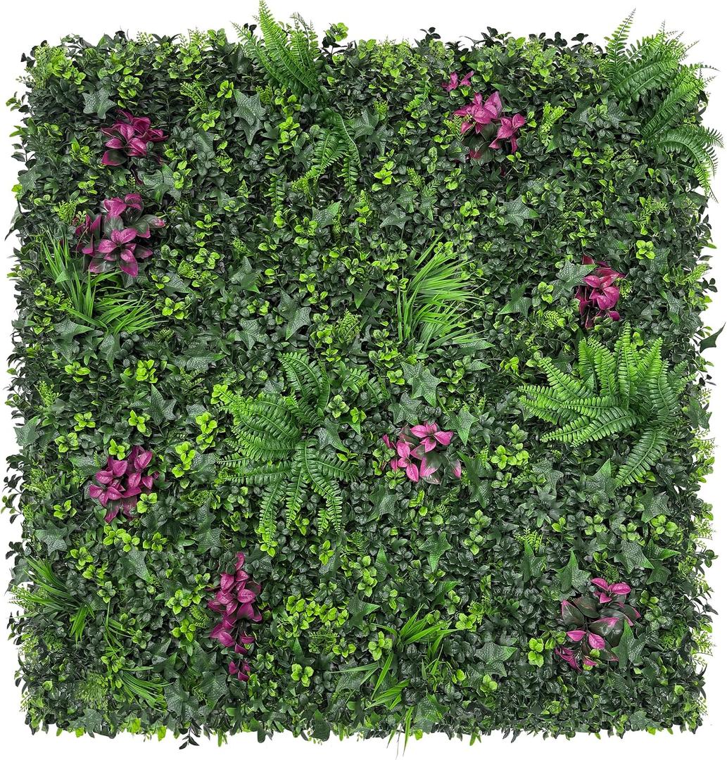 Faux Greenery Grass Wall Boxwood Plant Panel: 20"x20"(16 Pieces)