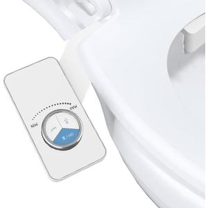 3.0 bidet Toilet Seat attachment, self-cleaning, dual nozzles, adjustable water pressure, stainless steel water inlet, angle control and easy to install, provides buttocks and private parts cleaning.