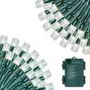 Battery Operated Christmas Lights Outdoor, 33 FT 100 LED Mini String Lights with Timer and 8 Modes, Green Wire Xmas Waterproof String Lights for Tree Xmas Indoor Holiday Party Garden Decor, Cool White