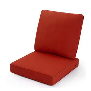 24 in. x 24 in. 2-Piece Deep Seating Outdoor Lounge Chair Cushion in Red