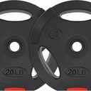 Fitvids Vinyl Standard 1-Inch Plate Weight Plate Set for Strength Training and Weightlifting 20LB