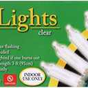 20-Count Clear Christmas Mini Lights, 5 ft Green Wire Strand