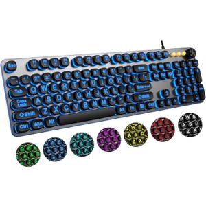 QUASIO Large Print Backlit Keyboard with 7-Color Backlit, Wired USB Lighted Computer Keyboards Oversize Letters Keys Easy to See, Illuminated Keyboard for PC, Laptop,Windows Desktop