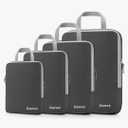 Gonex Compression Packing Cubes, 3pcs/4pcs Expandable Storage Travel Luggage Bags Organizers