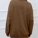 LilyCoco Women's Graphic Oversized Sweatshirt Long Sleeve Crewneck Pullover Top Brown XX-Large (Brown, XXL)