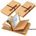 Mudder 2 Pcs Small Scrapbooks Albums 5 x 7.8 Inch Mini Photo Hardcover Book Blank Photo Album Handmade Kraft Paper for Valentine DIY Scrapbook Anniversary Sketchbook Stretchable Folding Wedding Gift