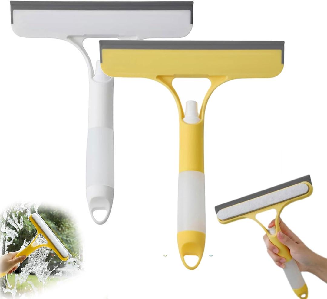 3 in 1 Spray Squeegee, 3 in 1 Window Cleaning Scraper, Window Squeegee with Sprayer for Glass, Flooring and Tiles, etc. (2pcs)