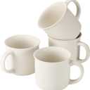 Edenseelake White Coffee Mugs Set of 4, 12 Ounce Coffee Mugs with Handles, Ceramic Coffee Cups, Porcelain Mugs Sets for Coffee, Tea, Hot Cocoa, Milk, Microwave and Dishwasher Safe