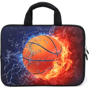 14 15 15.4 15.6 inch Laptop Handle Bag Computer Protect Case Pouch Holder Notebook Sleeve Neoprene Cover Soft Carrying Travel Case for Dell Lenovo Toshiba HP Chromebook ASUS Acer (Cool Basketball)