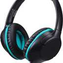 POWMEE Kids Headphones Over-Ear Headphones for Kids/Teens/School with 94dB Volume Limited Adjustable Stereo 3.5MM Jack Wire Cord for Fire Tablets/Travel/PC/Phones(Black)