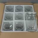 WELLIFE Wide Mouth Mason Jars, 9 Pack Mason Jars 32 oz for Pickling, Canning, Fermenting and Food Storage, Microwave & Dishwasher Safe