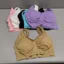 YADIFEN 3 Pack Womens Sports BrasWireless Comfortable Seamless Sleep Yoga Sports Bras for Women with Removable Pads (Small, Z-6p-back+beige+white+blue+pink+purple)