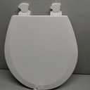 BEMIS 500EC 390 Toilet Seat with Easy Clean & Change Hinges, 1 Pack Round, Cotton White