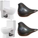 2 Pack Bird Toilet Bolt Covers Decorative, Ceramic Toilet Bolt Caps Decorative, Toilet Caps for Bottom of Toilet, Cute Bird Bathroom Decor, Easy Installation Bathroom Replacement Parts (Black)