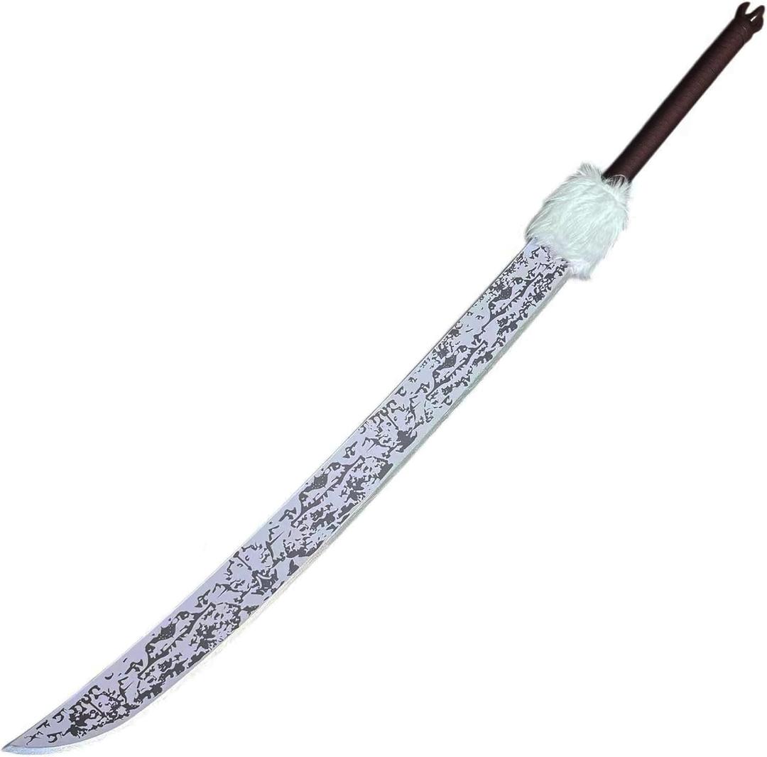 50" Split Soul Style Samurai Sword Prop, Fantasy Katana Cosplay Natural Core Construction for Halloween, LARP, Display