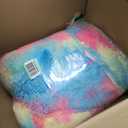 Smoofy Fluffy Full Size Comforter Set, Faux Fur Rainbow Comforter Set, Luxury Fuzzy Bedding Set, Soft Shaggy Full Bed Set for All Season, 3 Pieces - 1 Comforter & 2 Pillowcases (Multi Pink)