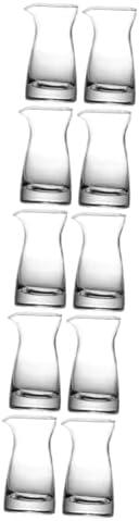 OSOLADY 10pcs Glass Jugs Pouring Pitcher for Sauces and Condiments Elegant Kitchen and Bar Containers for Serving Liquids and Dressings