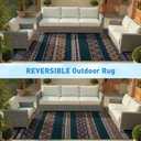 MontVoo Outdoor Rug Carpet Waterproof-Patio Rug Mat 5x8 Reversible RV Outdoor Camping Rugs Picnic Beach Mats Plastic Straw Outside Rugs for Balcony Porch Pool Deck Boho Patio Decor