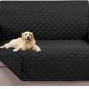 U-NICE HOME Loveseat Sofa Cover Reversible Couch Covers for 2 Cushion Couch for Dogs Furniture Protector Cover with Elastic Straps Water Resistant(Loveseat Small, Black/Black)