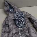 LONDON FOG Baby Girl's Hooded Puffer Winter Jacket with Stars & Moons Pattern & Matching Beanie (4T, Grey)