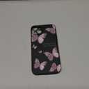 LEECG for iPhone 14 Plus Case Astronaut Butterfly Flower Pattern Soft Anti Scratch Microfiber Lining Inside Phone Cover, Anti Fingerprint Slim Fit Silicone Soft 14 Plus Phone Case-Butterfly Black